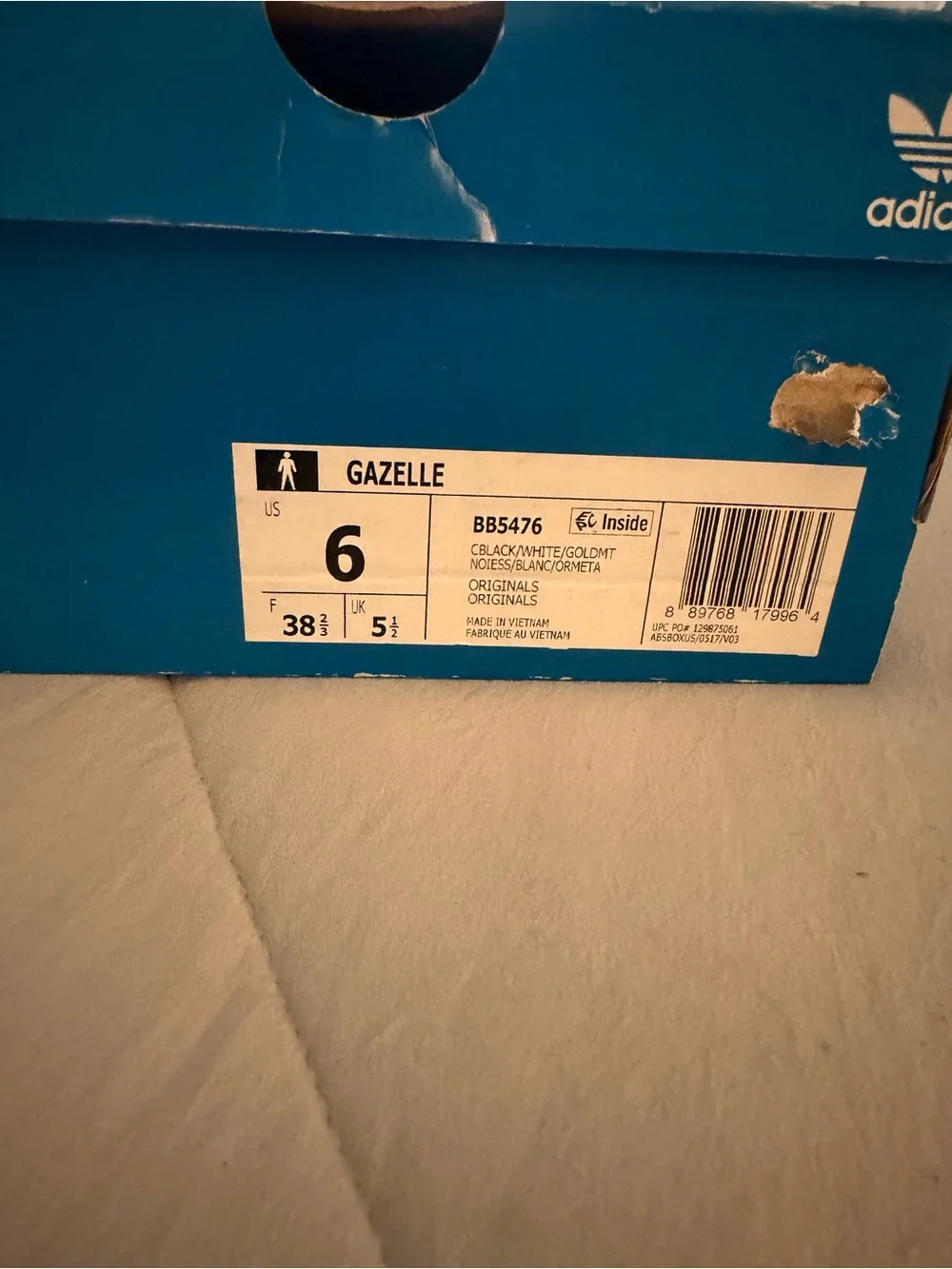 adidas Black & White Gazelle Suede Sneakers